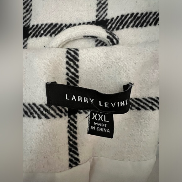 Larry Levine - white & black large pattern checkard peacoat - Picture 8 of 11